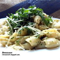 Рецепт Пасты с песто из руколы и грецких орехов