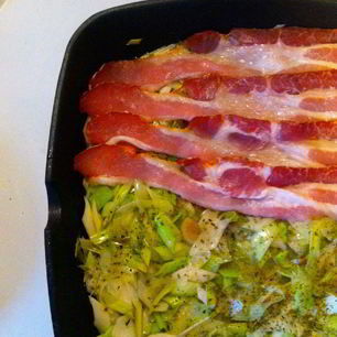 Рецепт Пасты с прошутто и луком-пореем