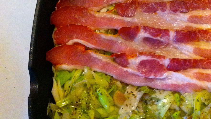 Рецепт пасты с прошутто и луком-пореем