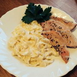 Рецепт Пасты в сливочном соусе с индейкой