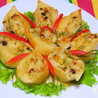 Рецепт Ракушек, фаршированных пшенной кашей и грибами