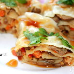 Рецепт Ханума с сырно-грибной начинкой