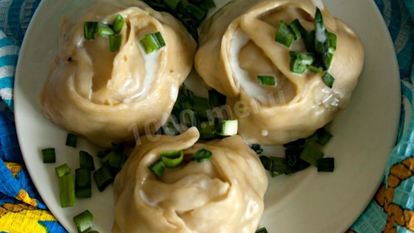 Рецепт Мантов с рыбой и рисом