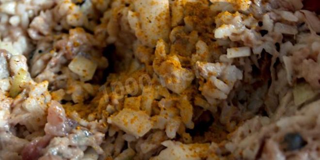 Рецепт мантов с рыбой и рисом