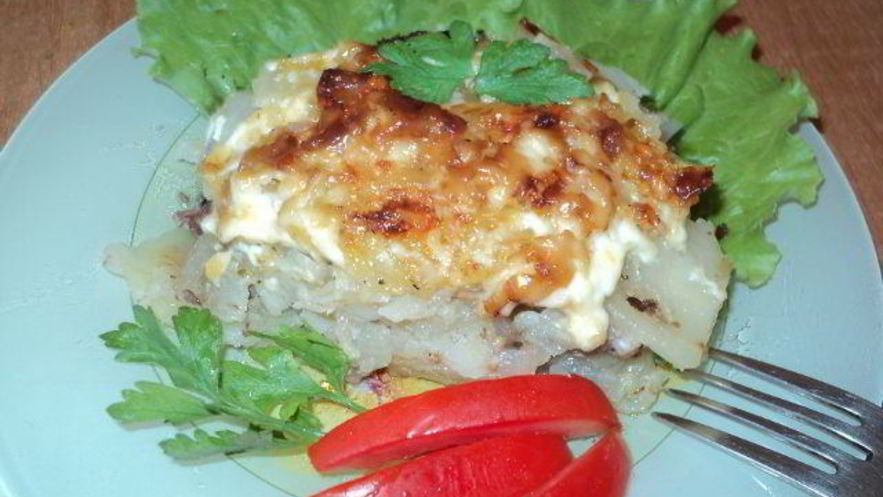 Рецепт картофеля с отбивными по-французски