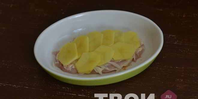 Рецепт мяса по-французски с курицей