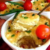 Рецепт Запеченного картофеля со сливками и чесноком по-французски