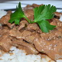 Рецепт Бефстроганова из куриной печени