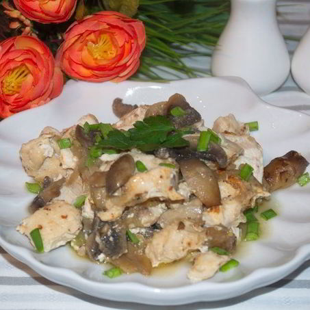 Рецепт Филе индейки с грибами в духовке