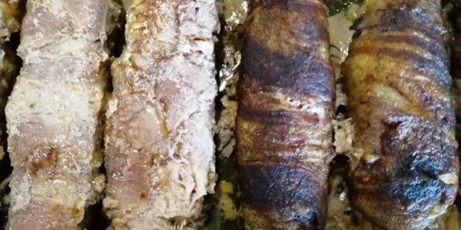 Рецепт кебаба из индейки в беконе