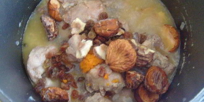 Рецепт кролика с изюмом и каштанами