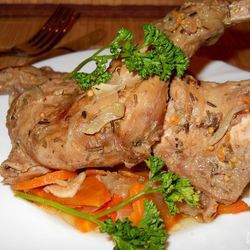 Рецепт Кролика тушеного в лимонном маринаде