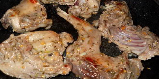 Рецепт кролика тушеного в лимонном маринаде