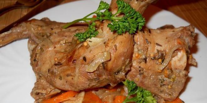 Рецепт кролика тушеного в лимонном маринаде