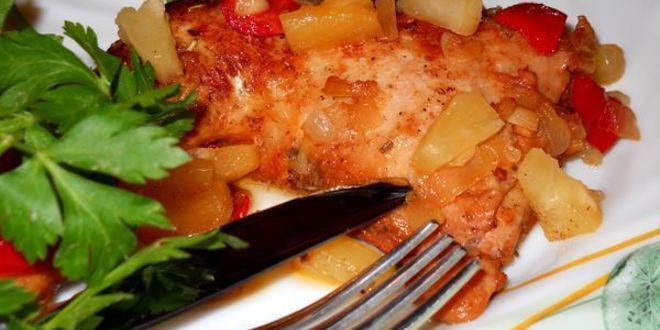 Рецепт курицы с ананасами