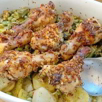 Рецепт Курицы в горчичном маринаде с овощами