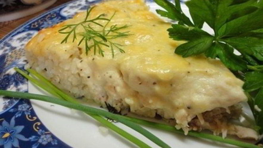 Рецепт курицы, запеченной с рисом и сыром