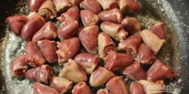 Рецепт сердечек куриных тушеных