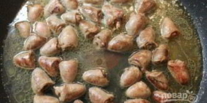 Рецепт сердечек куриных тушеных