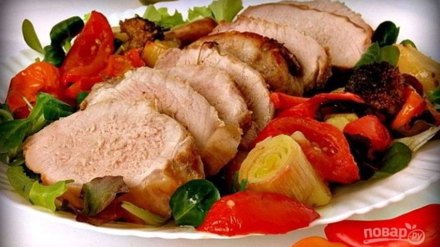 Рецепт свинины с овощами в духовке