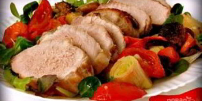 Рецепт свинины с овощами в духовке