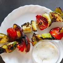 Рецепт Вегетарианского кебаба с йогуртовым соусом