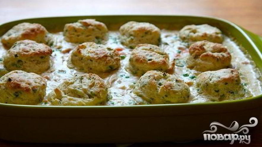 Рецепт запеченной курицы с тестом и овощами