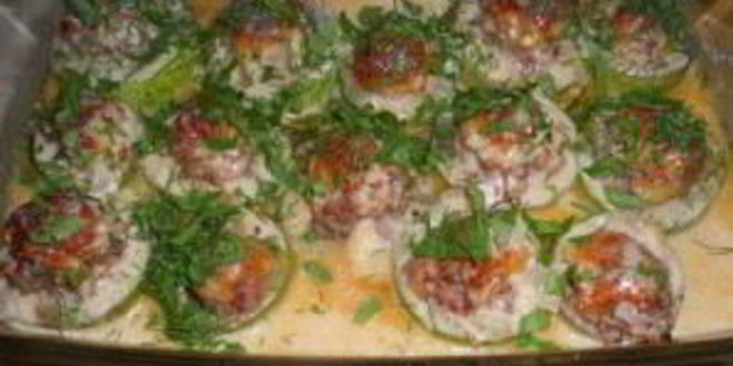 Рецепт фаршированных кабачков, запеченных в духовке