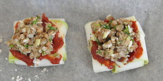 Рецепт фаршированных конвертиков из кабачков