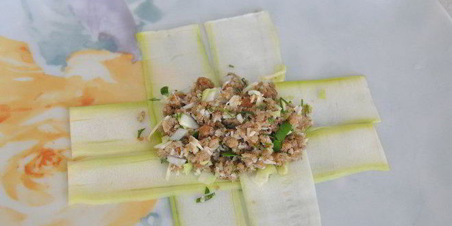 Рецепт фаршированных конвертиков из кабачков