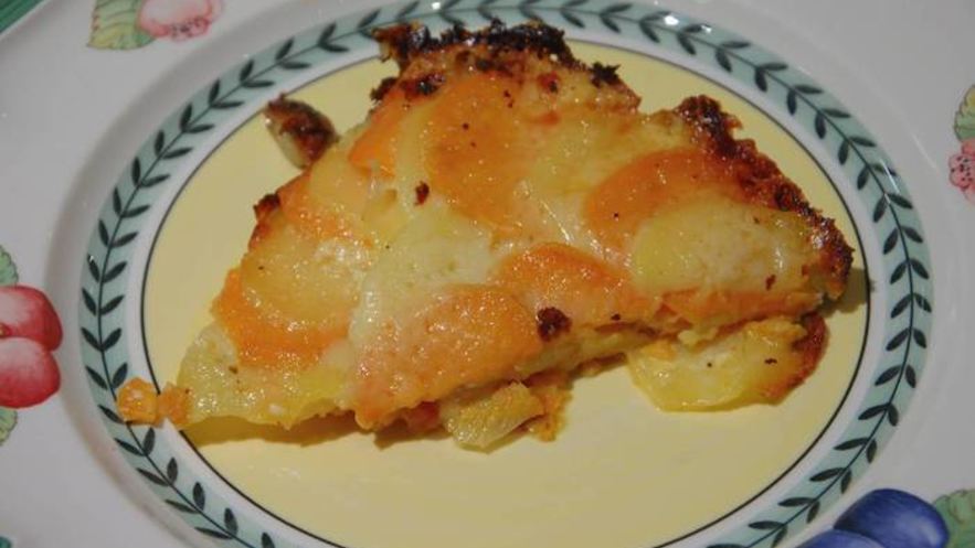 Рецепт гратен из двух видов картофеля
