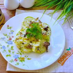 Рецепт Кабачков с лисичками в духовке