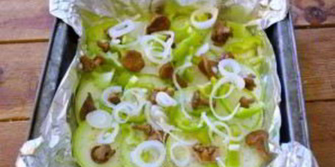 Рецепт кабачков с лисичками в духовке