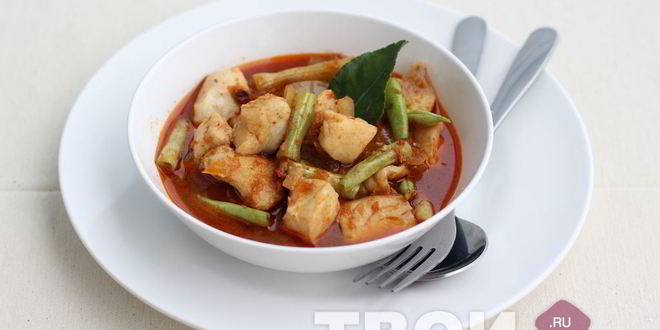 Рецепт карри с рыбой и фасолью