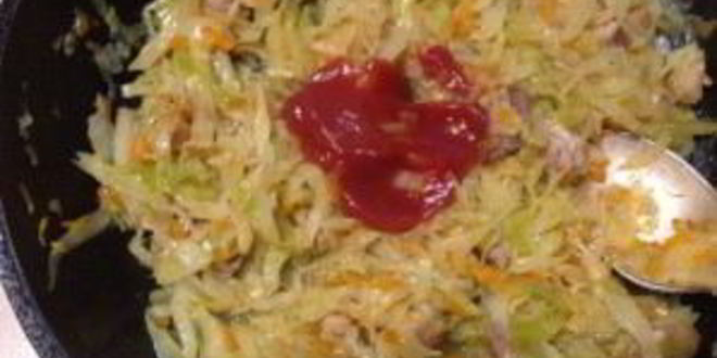 Рецепт свежей капусты тушеной с курицей