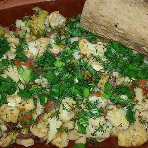 Рецепт Цветной капусты и брокколи, запеченные с белой фасолью