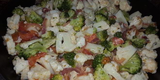 Рецепт цветной капусты и брокколи, запеченные с белой фасолью