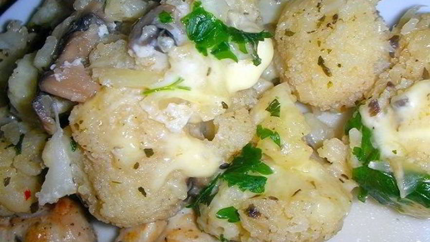Рецепт цветной капусты с шампиньонами