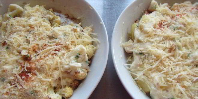 Рецепт цветной капусты, запеченной под сырно-горчичным соусом