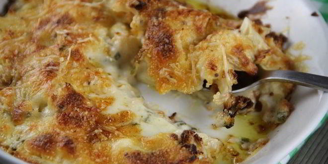 Рецепт цветной капусты, запеченной под сырно-горчичным соусом