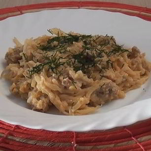 Рецепт Тушеной капусты с фаршем в мультиварке