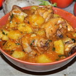 Рецепт Тушеного картофеля с курицей