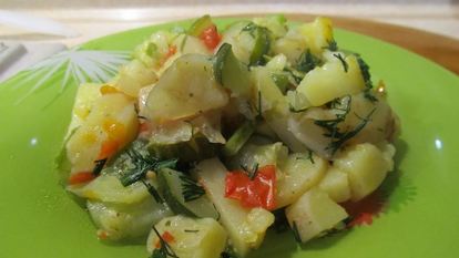 Рецепт Тушеных кабачков с картошкой