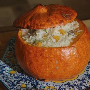 Рецепт Тыквы, фаршированной рисом и сухофруктами