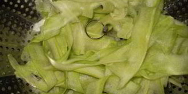 Рецепт куриной печени с лимонно-медовым соусом и кабачковой лапшой