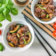 Рецепт Куриной печени с овощами в азиатском соусе