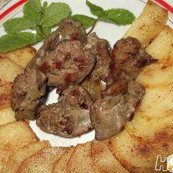 Рецепт Куриной печени с яблоком