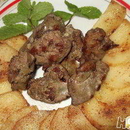 Рецепт Куриной печени с яблоком