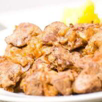 Рецепт Куриной печени в банановом соусе