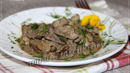 Рецепт Куриной печени в горчичном соусе, диета Дюкана